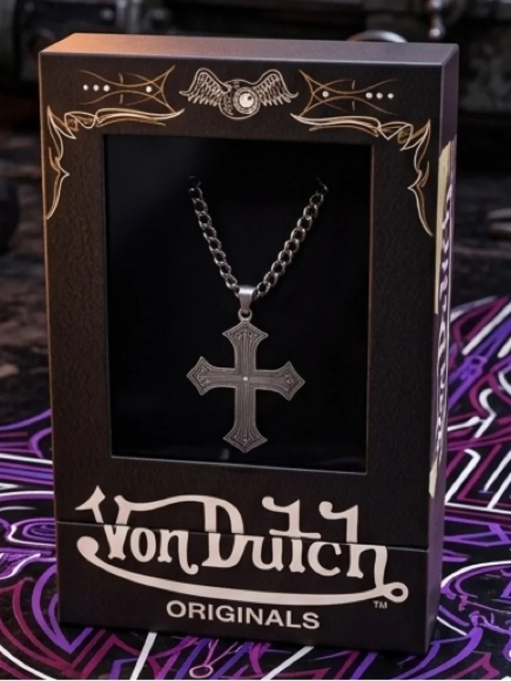 Von Dutch Cross Pendant Necklace NWT